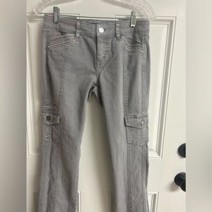 WHBM Steel Gray Slim Leg Cargo Pant Jeans Blanc 2R
